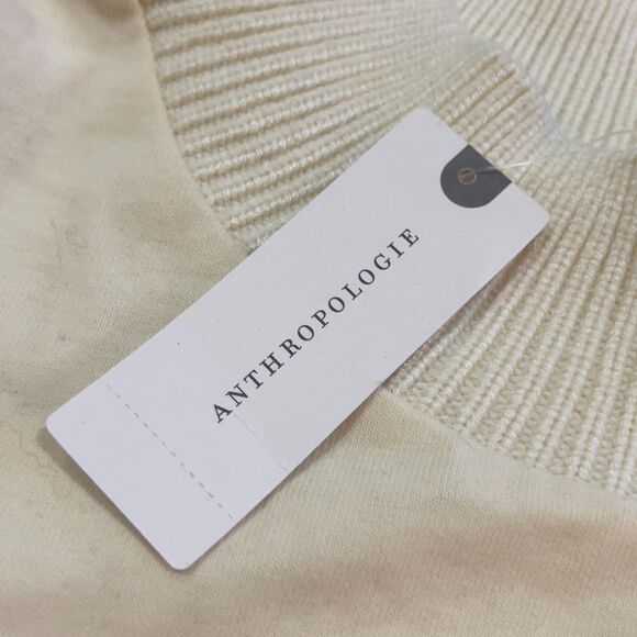 NWT Anthropologie Dolan Fringed Sweater Fringe Knit Ivory Pullover Textured XS - Picture 4 of 9